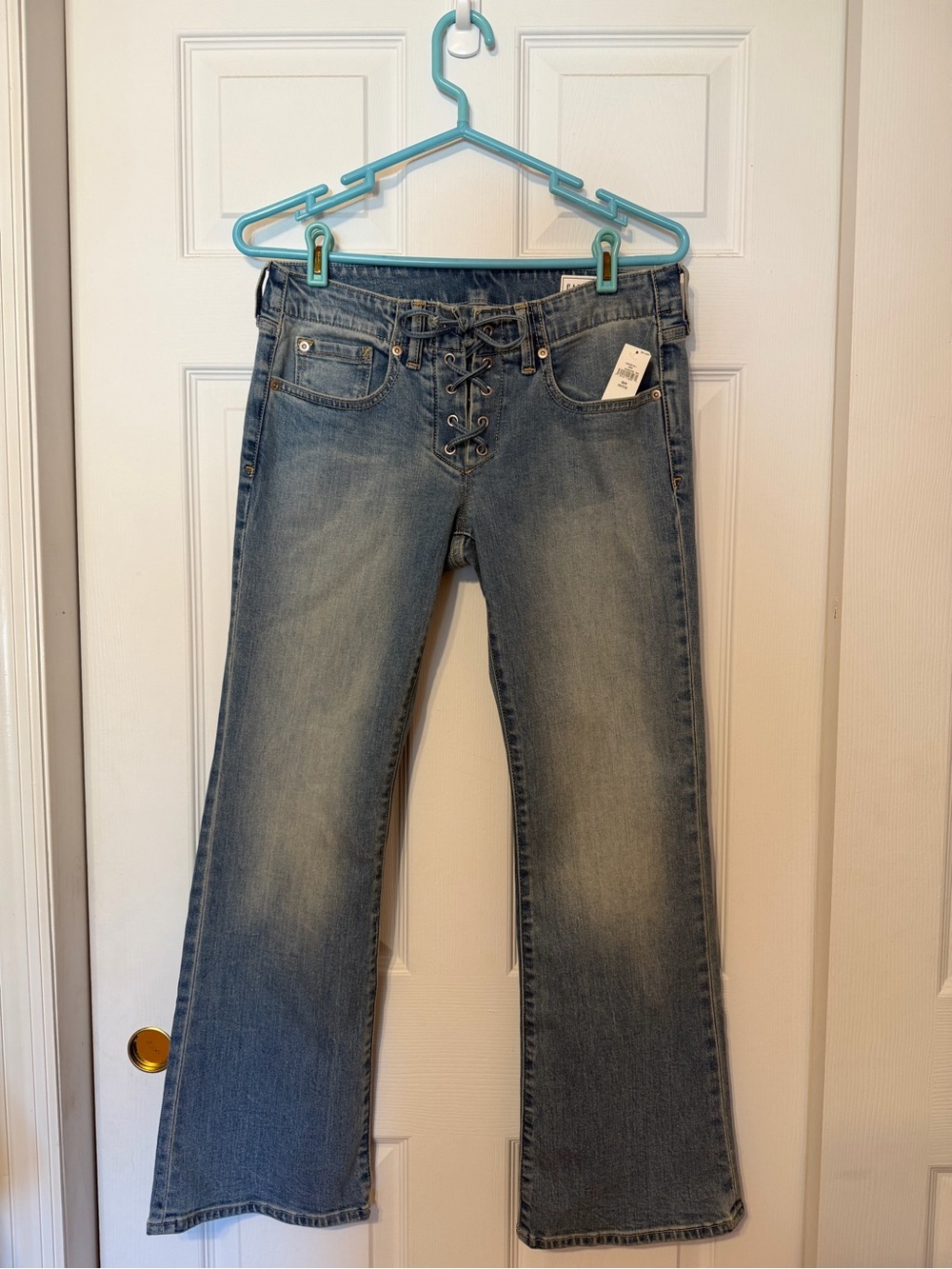 GAP Vintage Y2K Lace Up Front Flare Jeans Low Rise Petite 28/6P